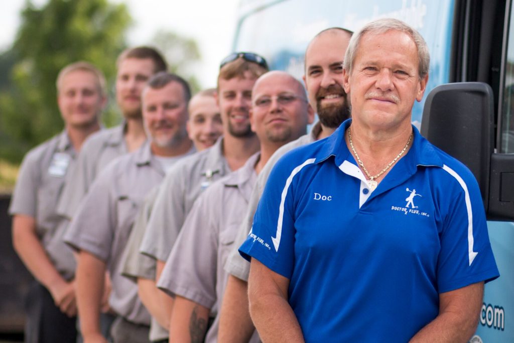 Photo of chimney sweeps.