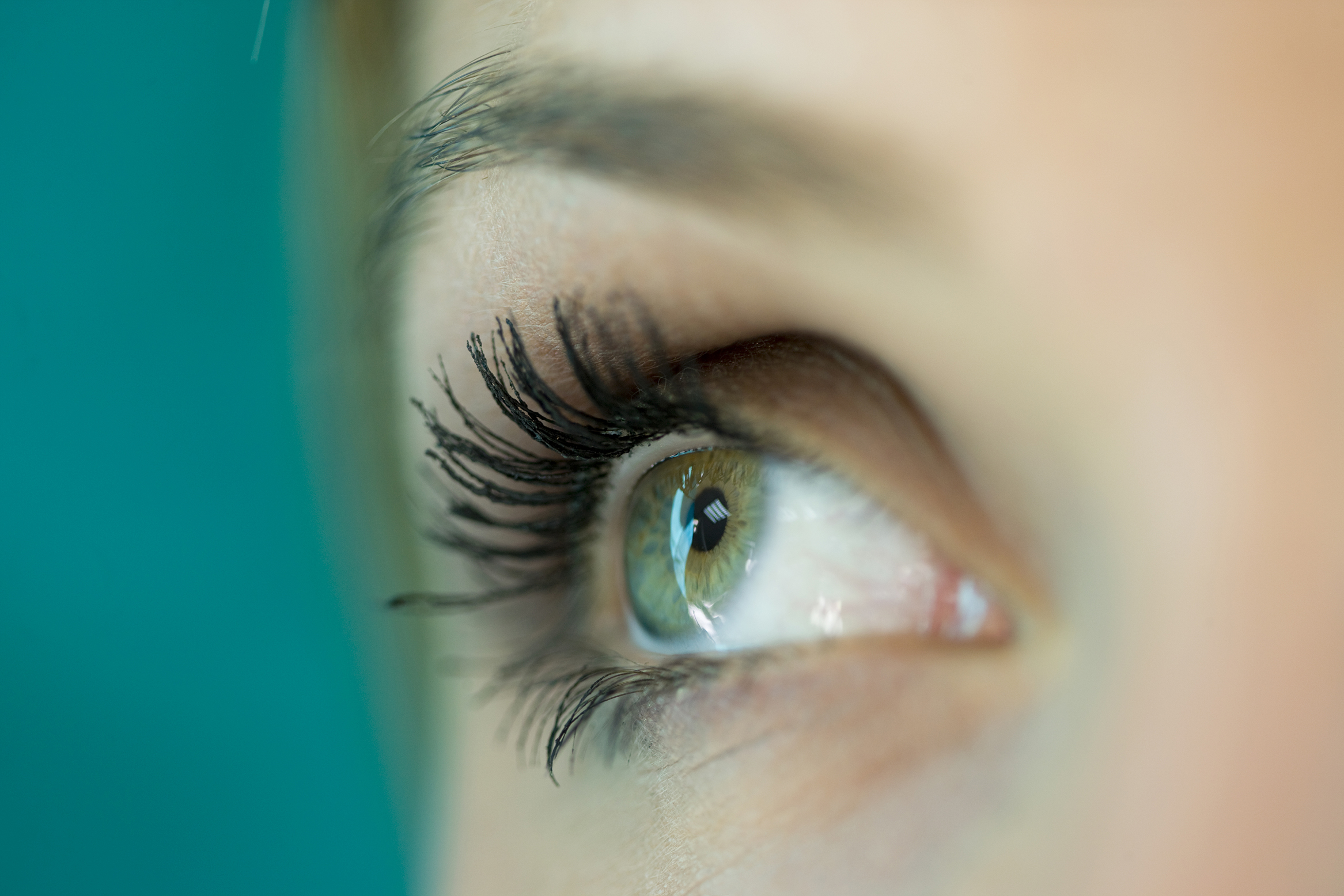 a woman's eye close up