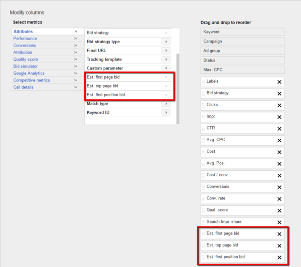 How to estimate your Google AdWords bids.