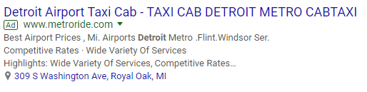 Google AdWords Example