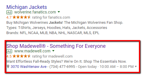Google AdWords Example