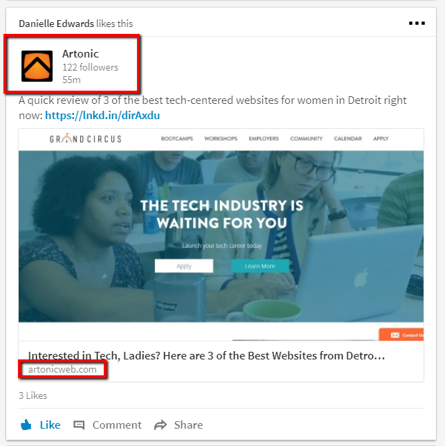 LinkedIn sends traffic to your website.
