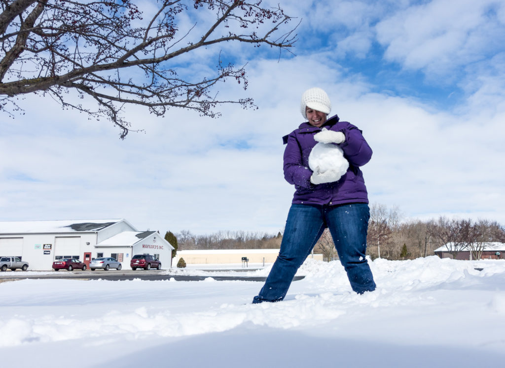 Angela at Artonic in snow.