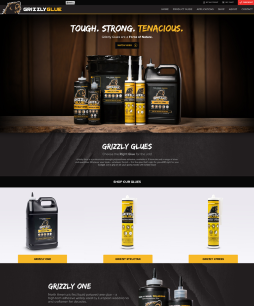 Website designed for Grizzly Glue in Michigan