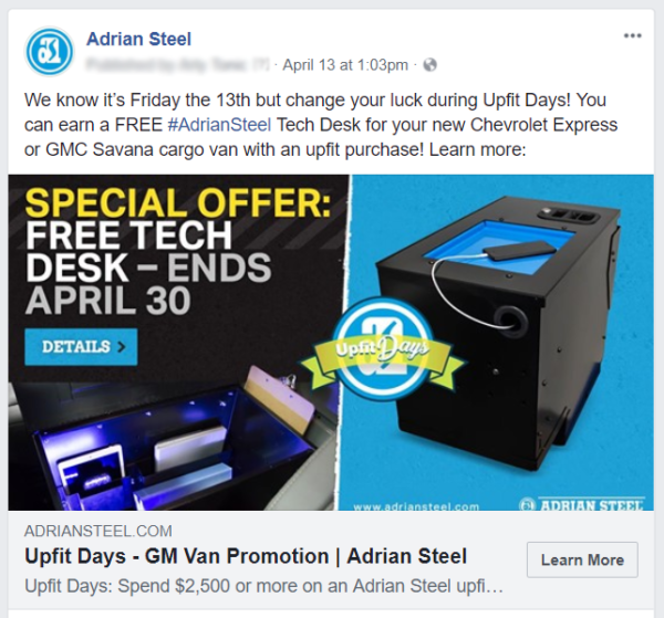 A social post by Adrian Steel