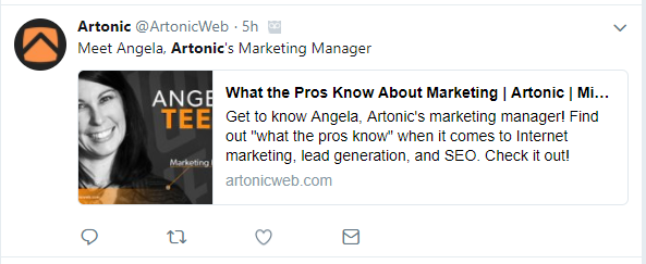 A twitter post by Artonic