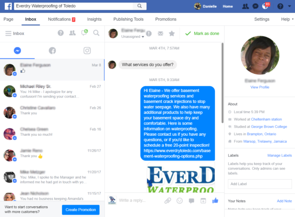 A screenshot of facebook