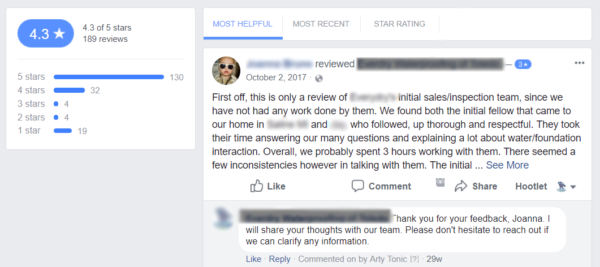 negative social media review
