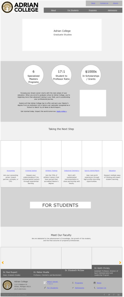 Example of a website prototype.