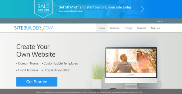 sitebuilder no cost websites