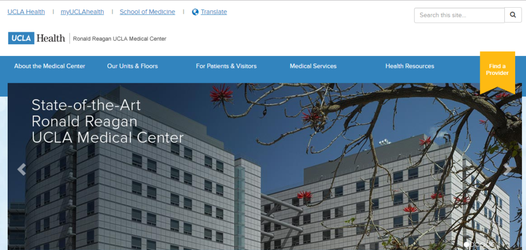 Ronald Reagan Hospital website design