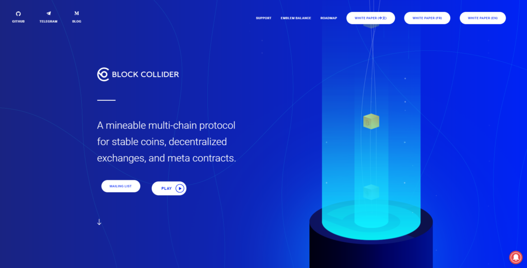 Block Collinder blue web design.