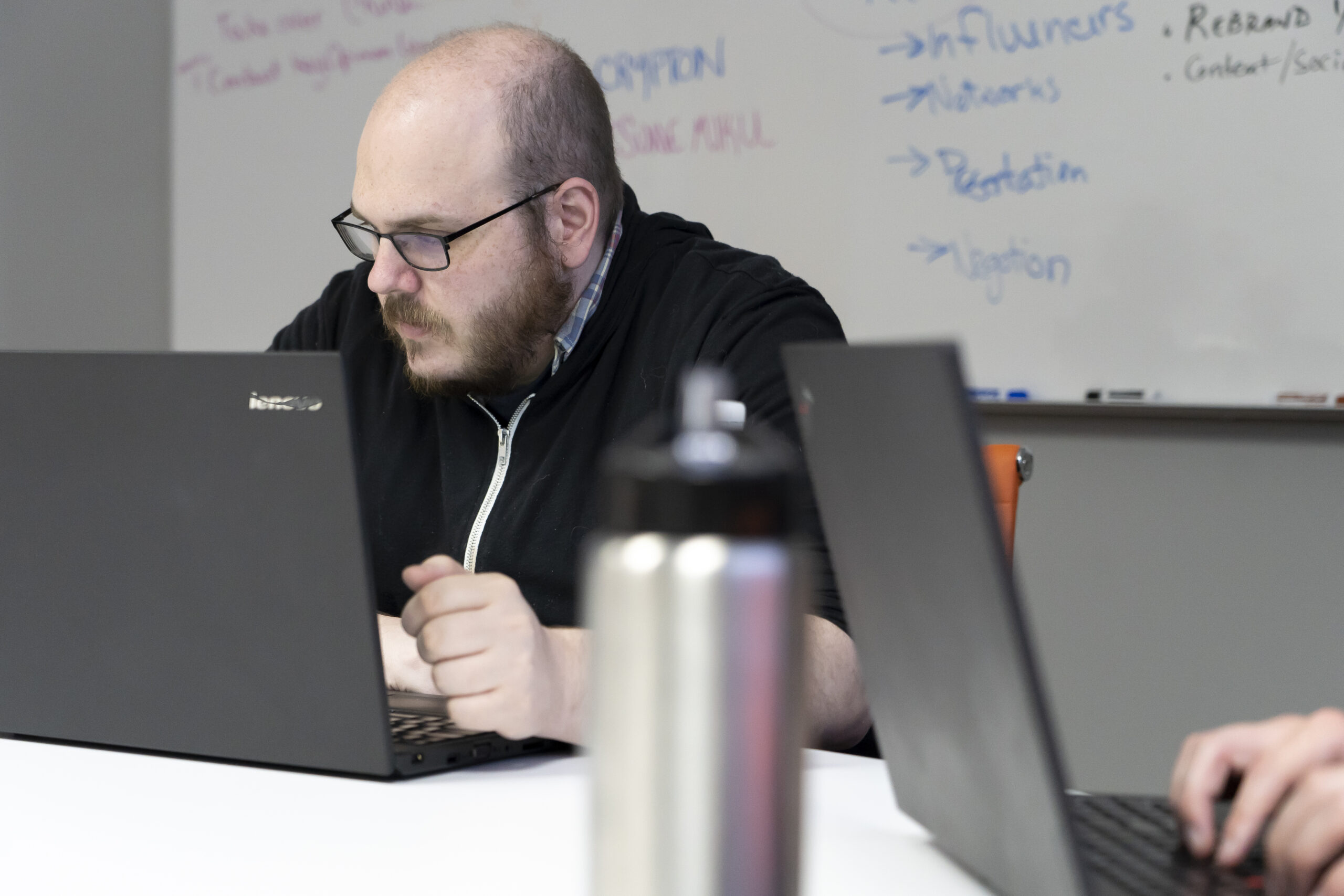 Andy working on computer at Artonic
