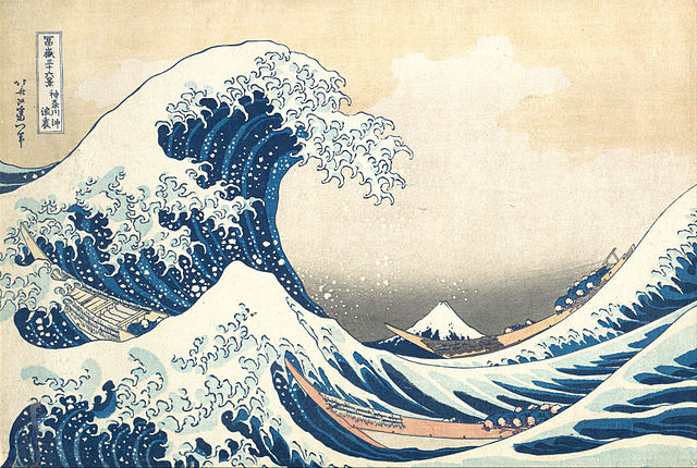 The Great Wave Off Kanagawa by Katsushika Hokusai, 19th century color woodcut