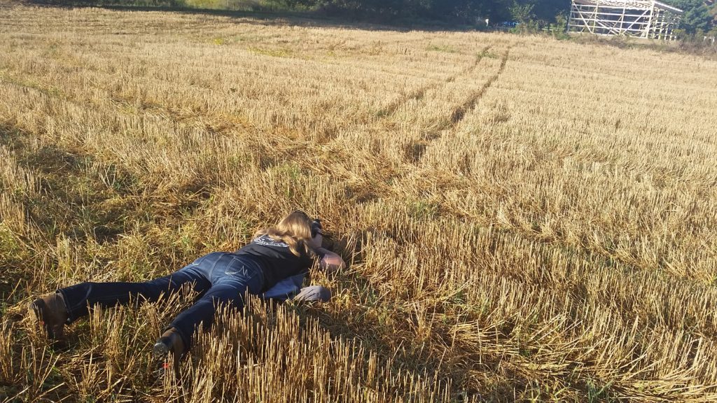 Woman in field.