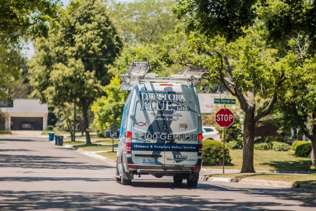 Back of a work van.