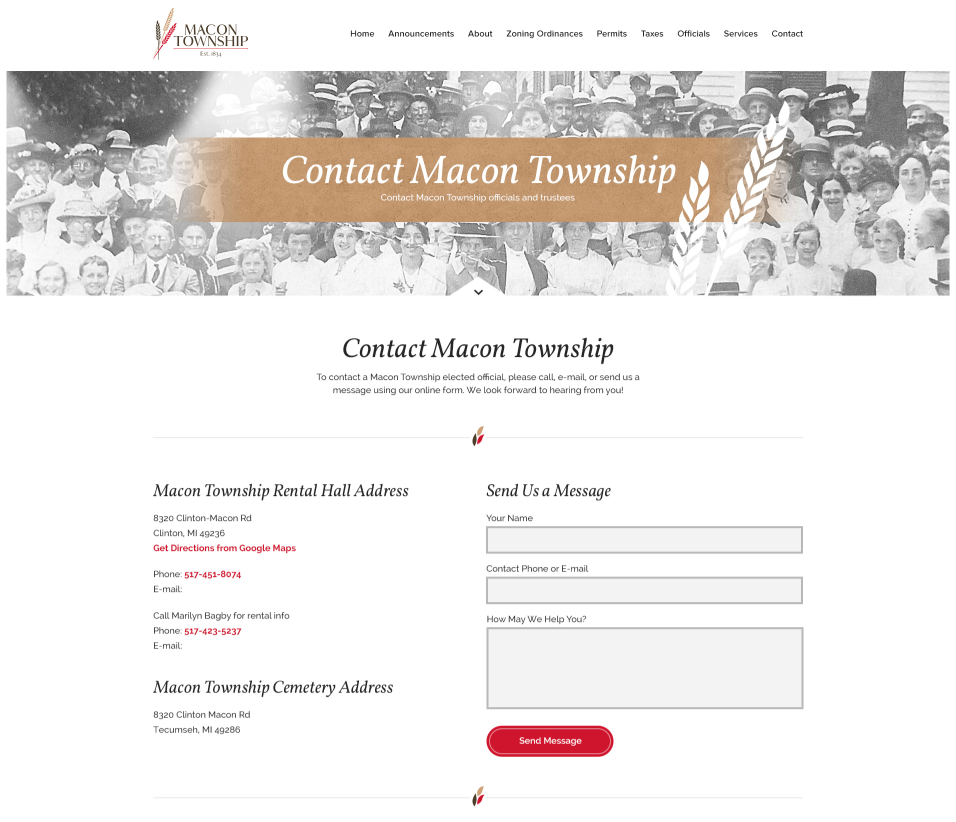 Macon Township's website