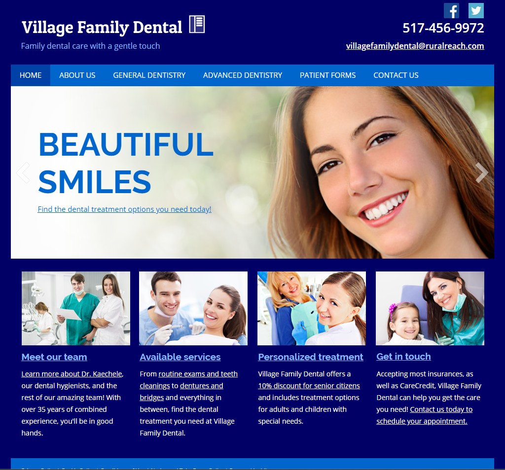 dental website design done wrong: village family dental
