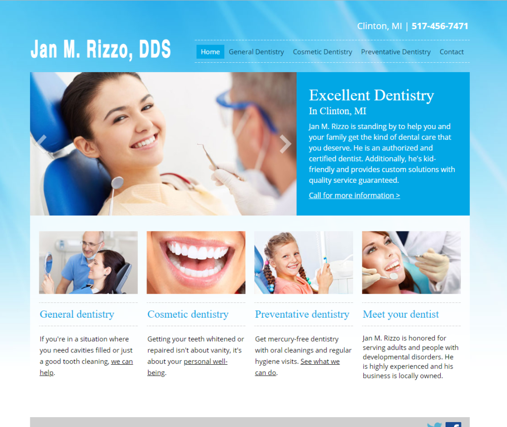Jan M. Rizzo, DDS Dental Website Design.
