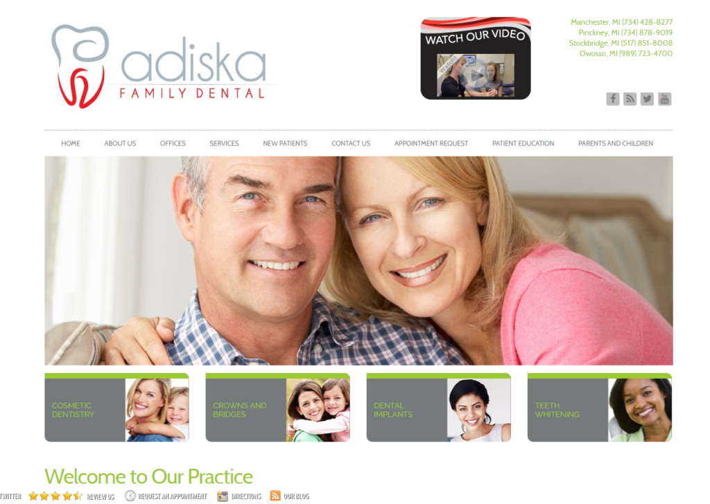 Dental website design for Adiska Dental