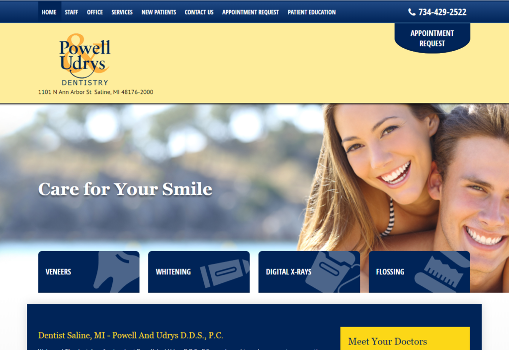 Dental website design in Saline, Michigan