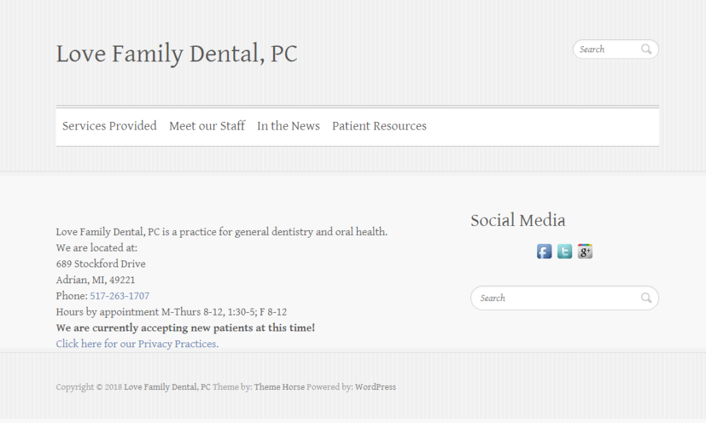 dental website design