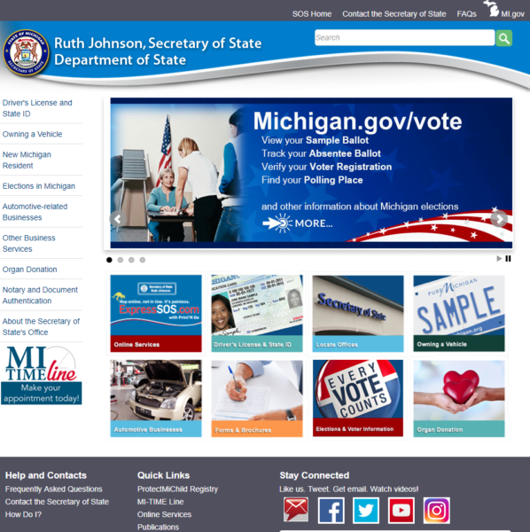 The office website of Michigan Secretary of State.
