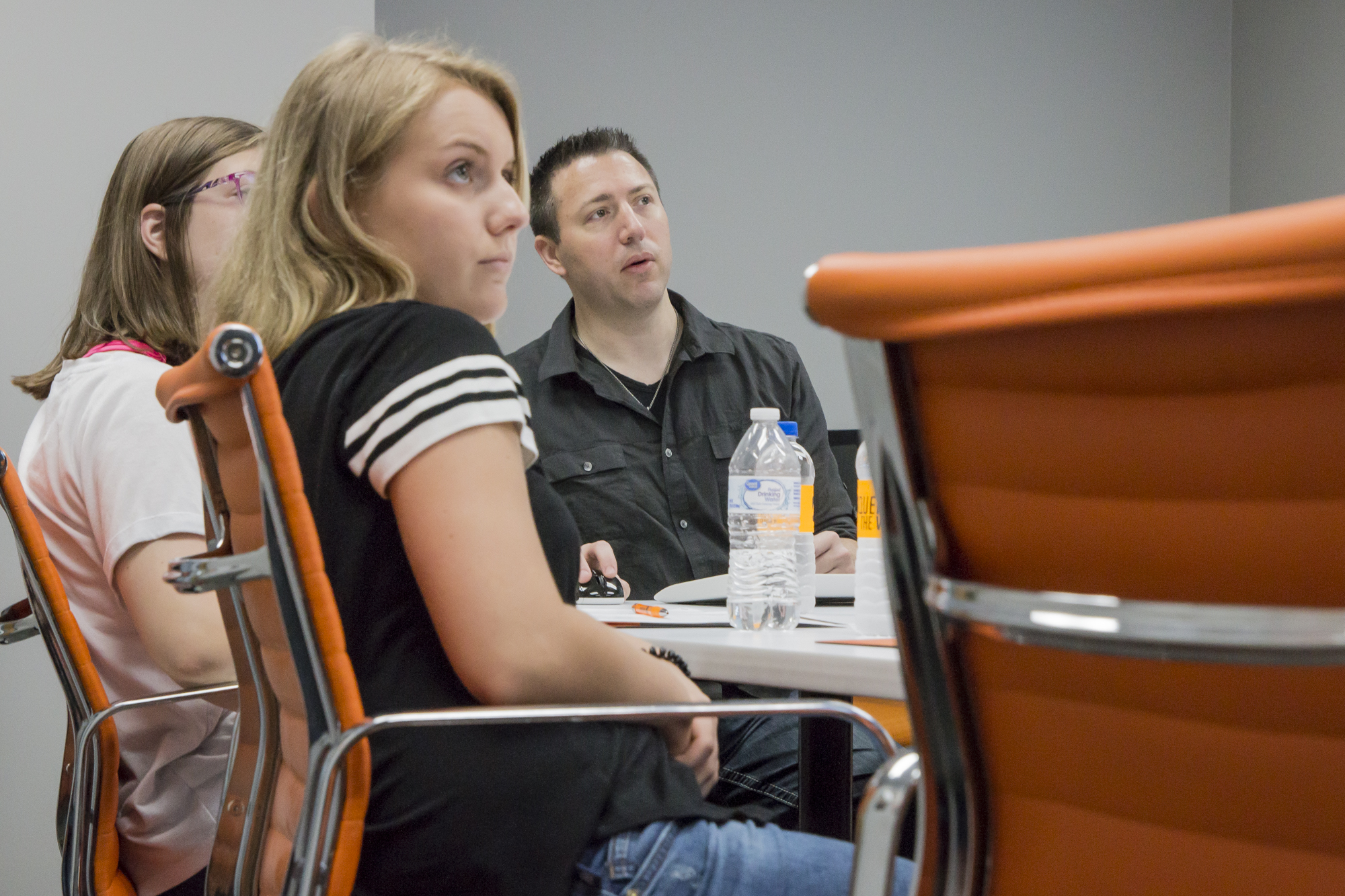 Matt presents web design to Madison students