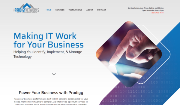 Homepage of Prodigy Networks in Adrian