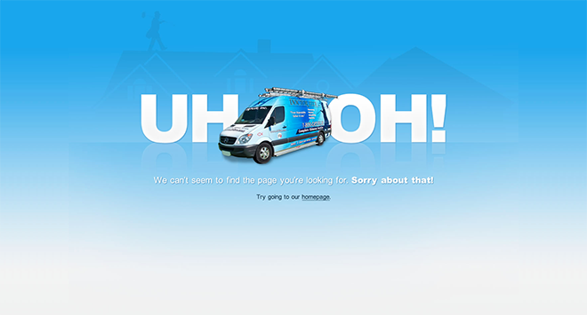 Doctor Flue Michigan 404 website error page design
