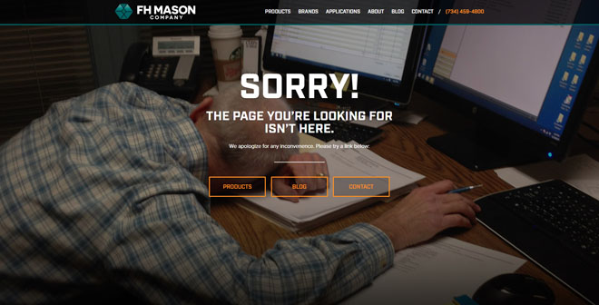 FH Mason 404 error website page design