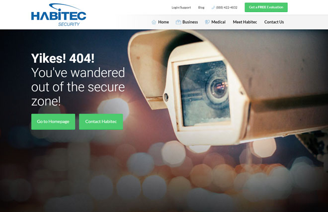 Habitec 404 page design