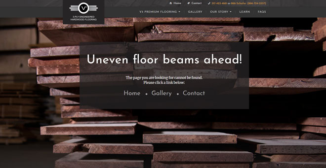 V3 404 error page website design