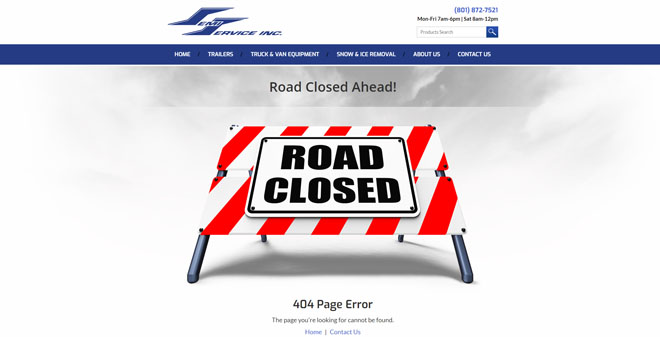 Semi Service 404 website page design