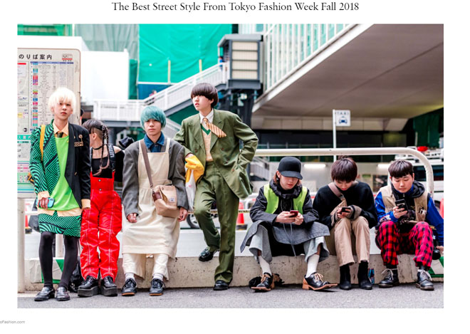 Screen shot from Vogue's article, "Best Street Style from Tokyo Fashion Week Fall 2018"