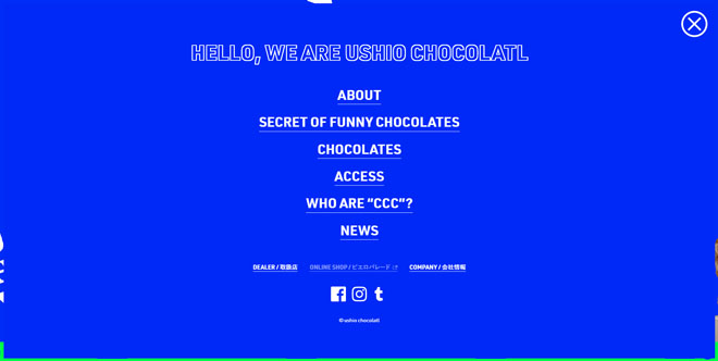 USHIO CHOCOLATL Japanese website design trends