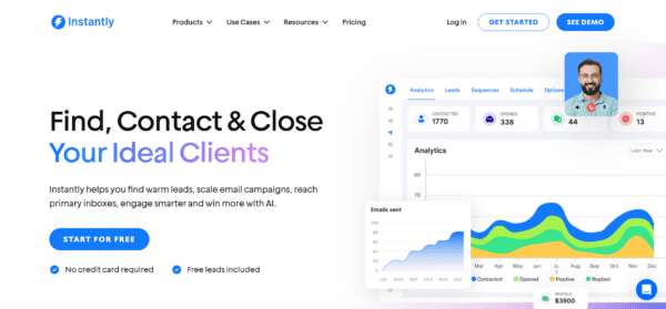 Instantly homepage