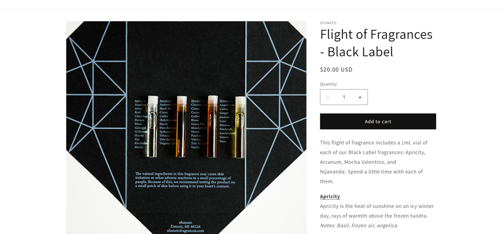 fragances product packaging shot by sfumatofragrances.com