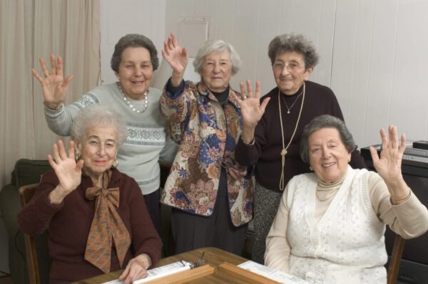 Group of ladies in a senior living facility
