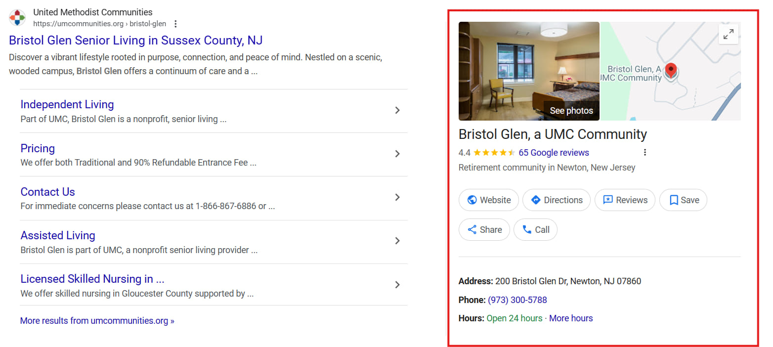 Bristol Glen Google Business Profile